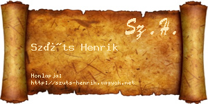 Szüts Henrik névjegykártya