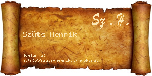 Szüts Henrik névjegykártya